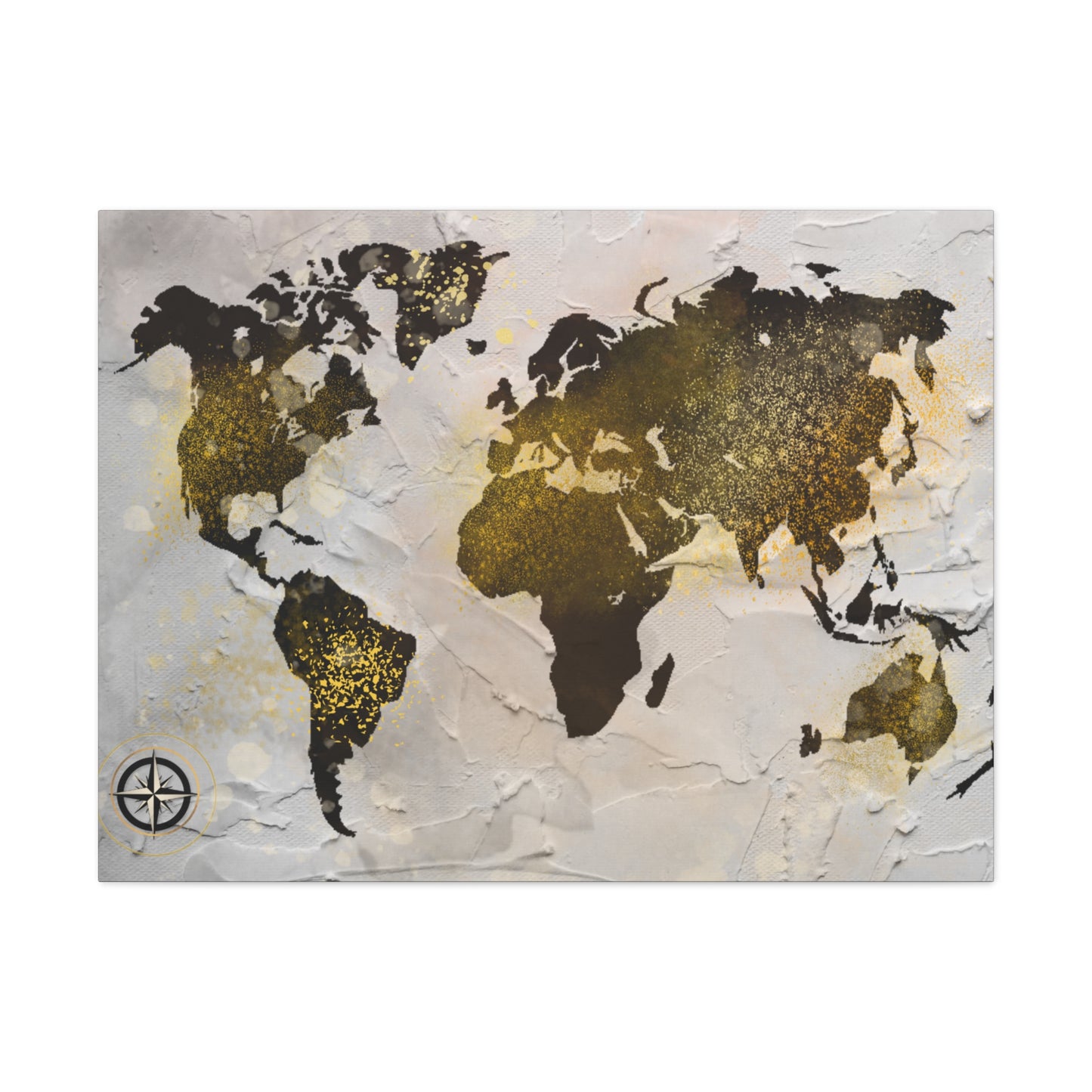 World Map Gold Dust - Canvas