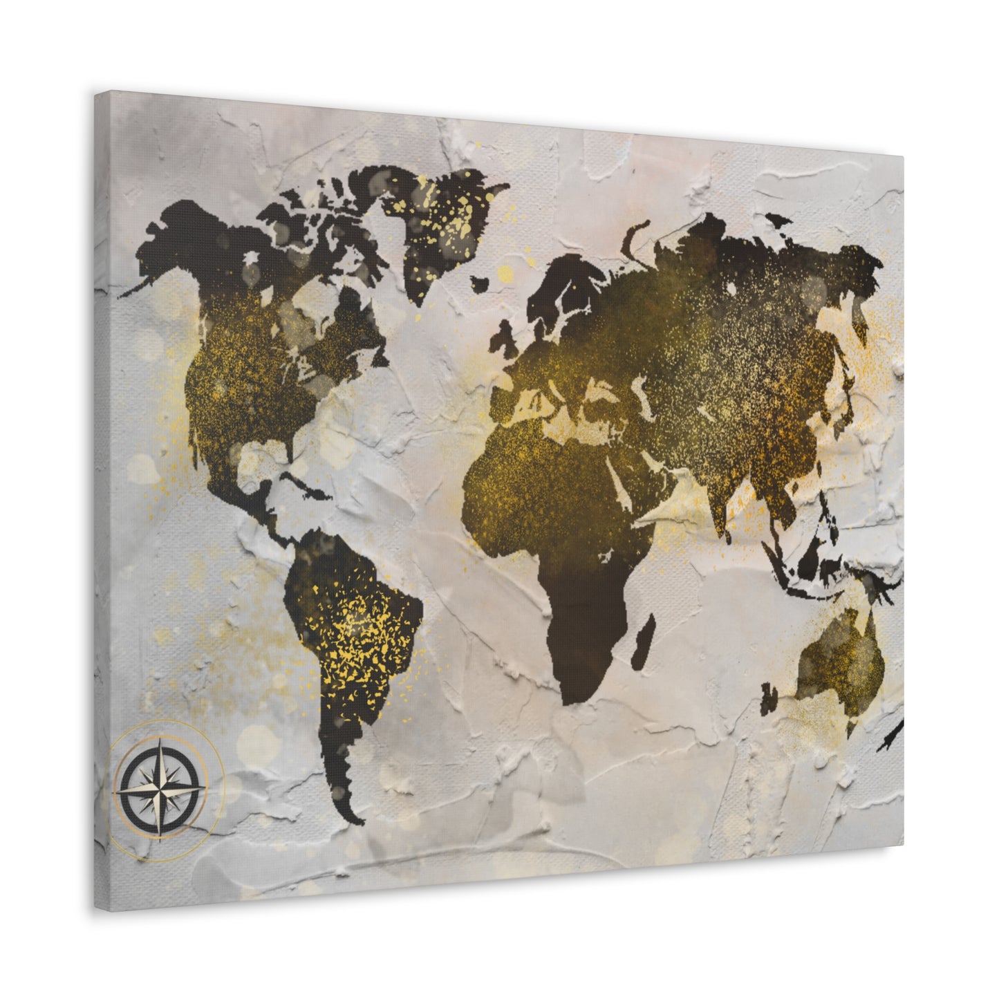 World Map Gold Dust - Canvas