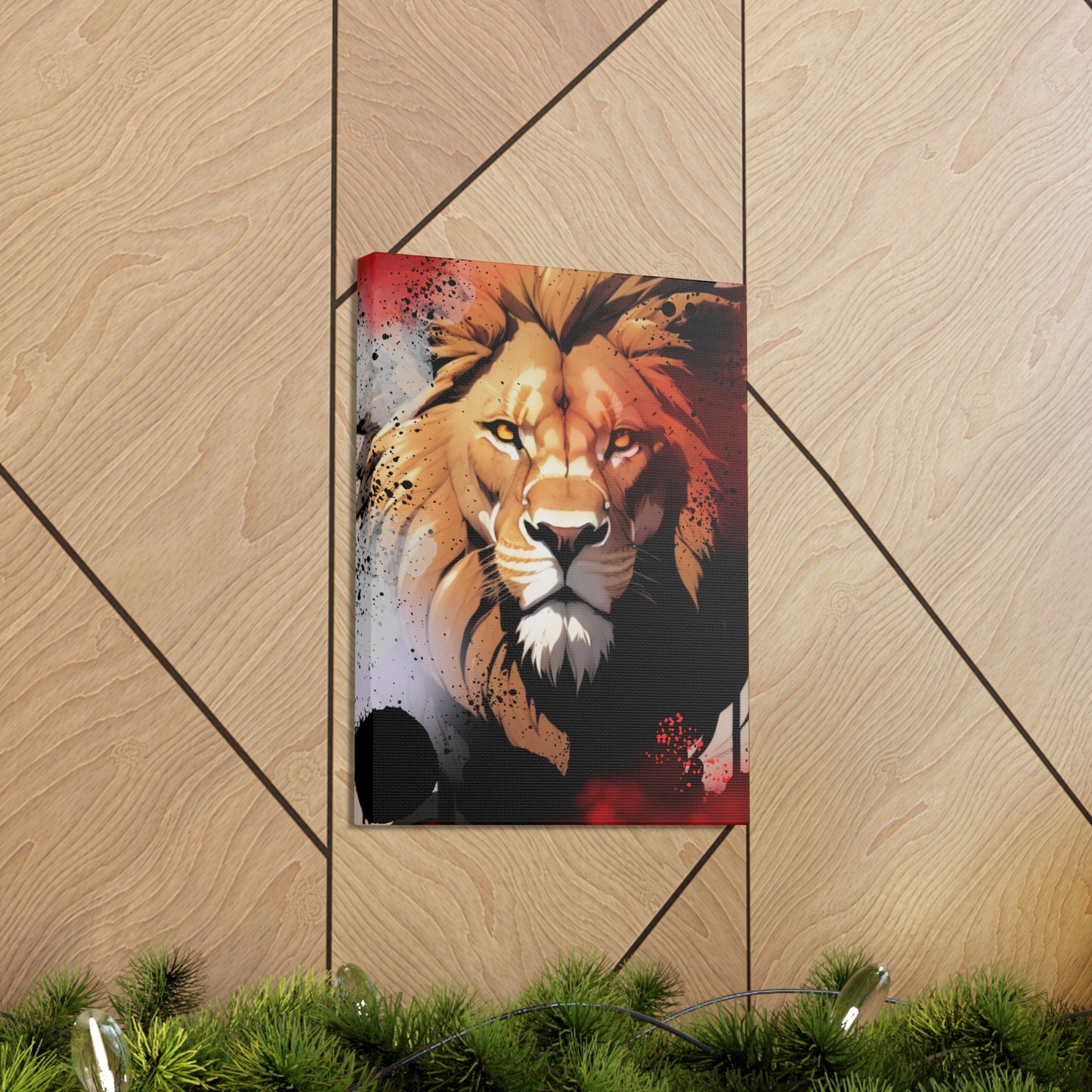 Drip Lion Slate Motif - Canvas