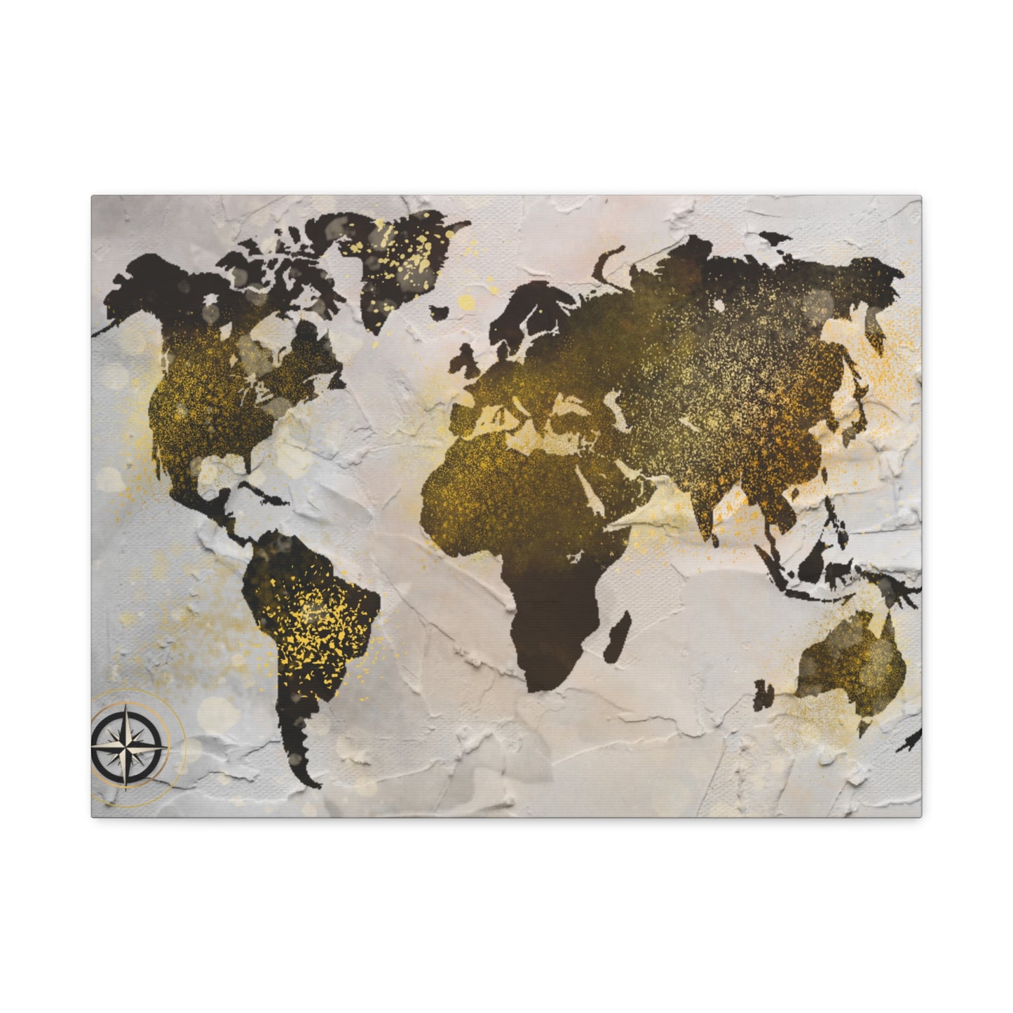 World Map Gold Dust - Canvas