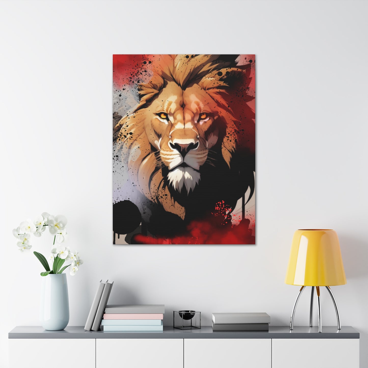 Drip Lion Slate Motif - Canvas