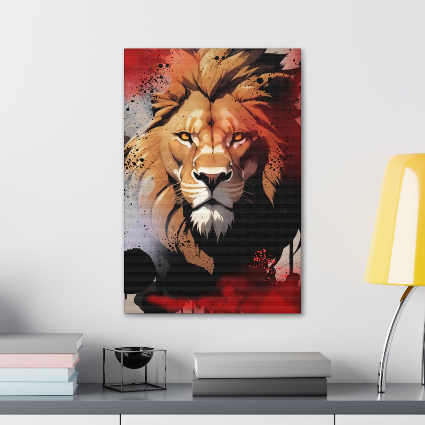 Drip Lion Slate Motif - Canvas