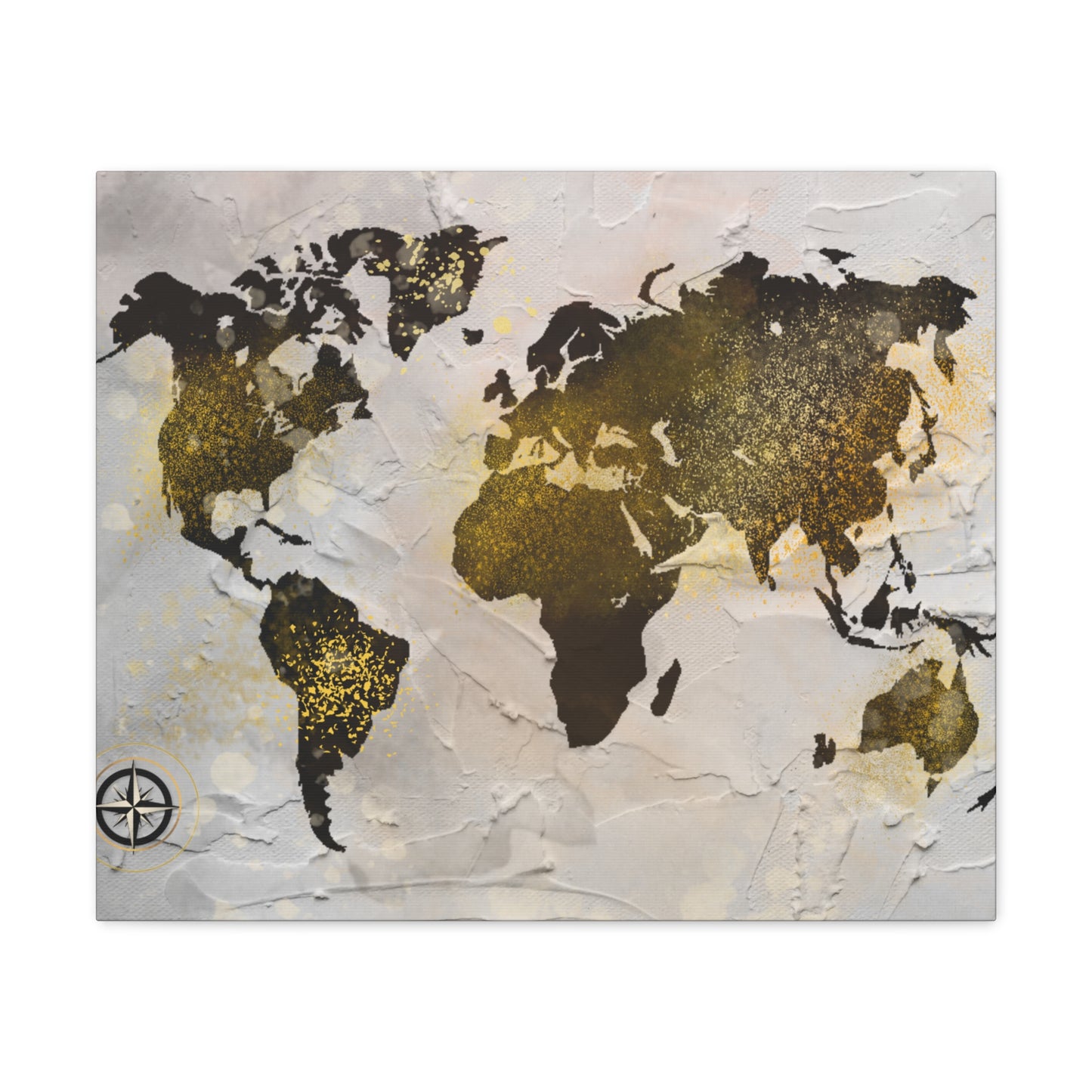 World Map Gold Dust - Canvas