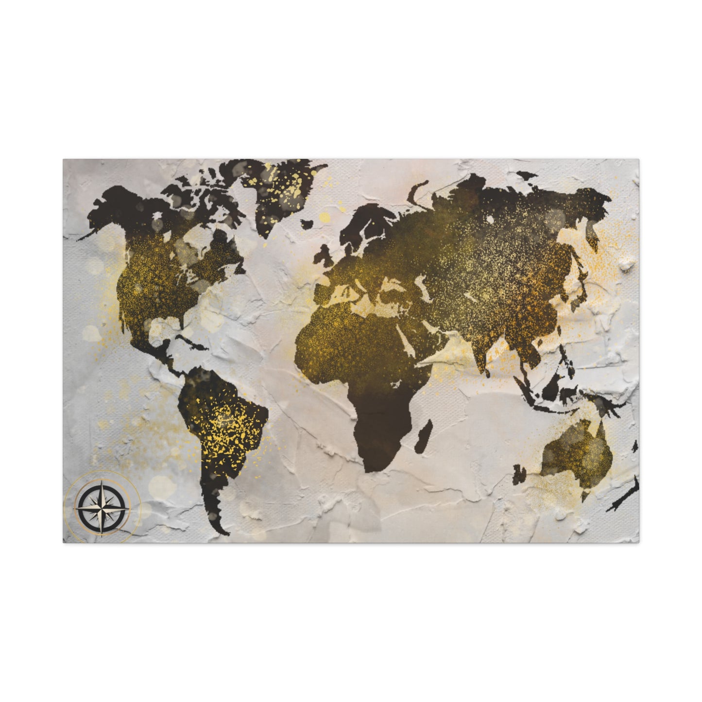 World Map Gold Dust - Canvas