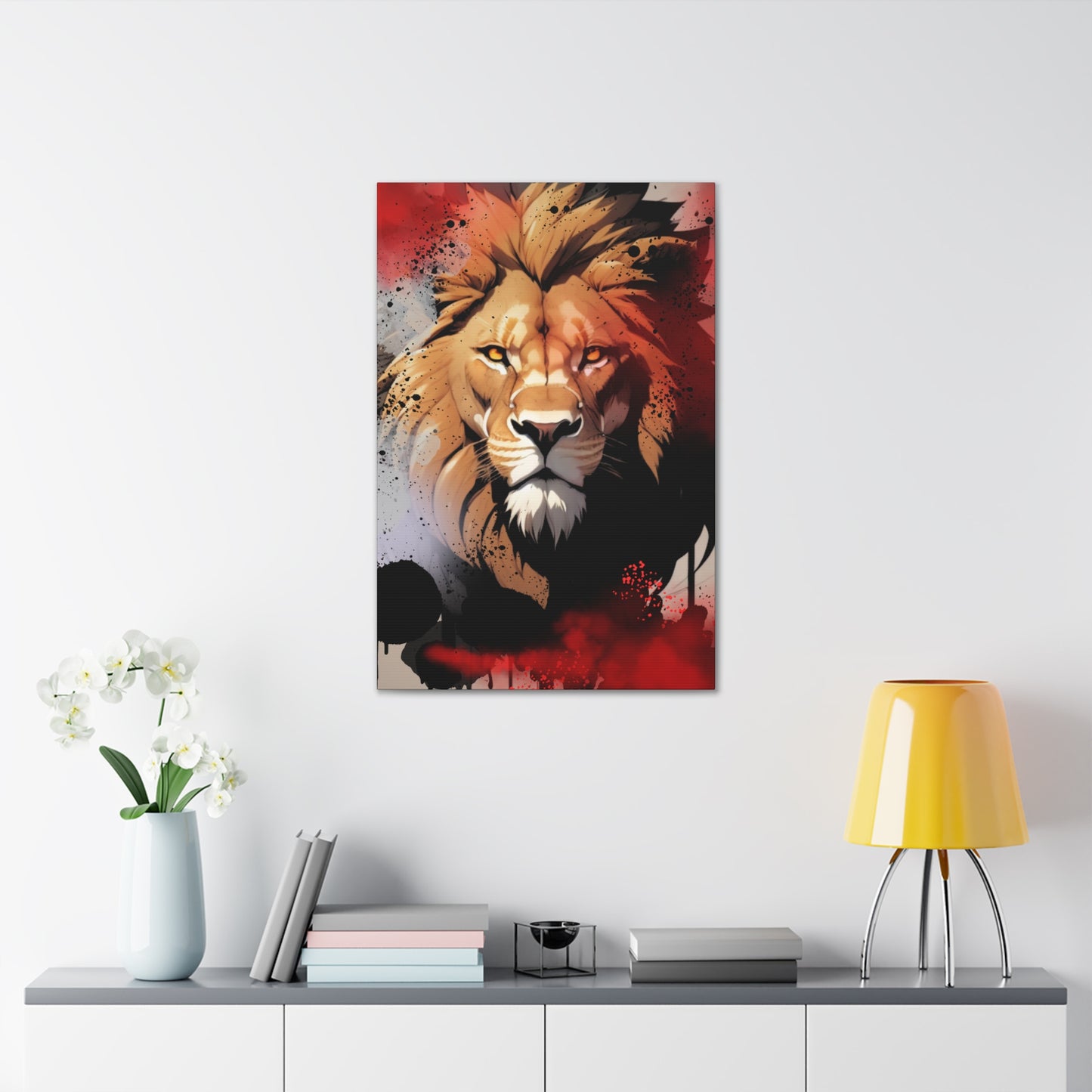 Drip Lion Slate Motif - Canvas