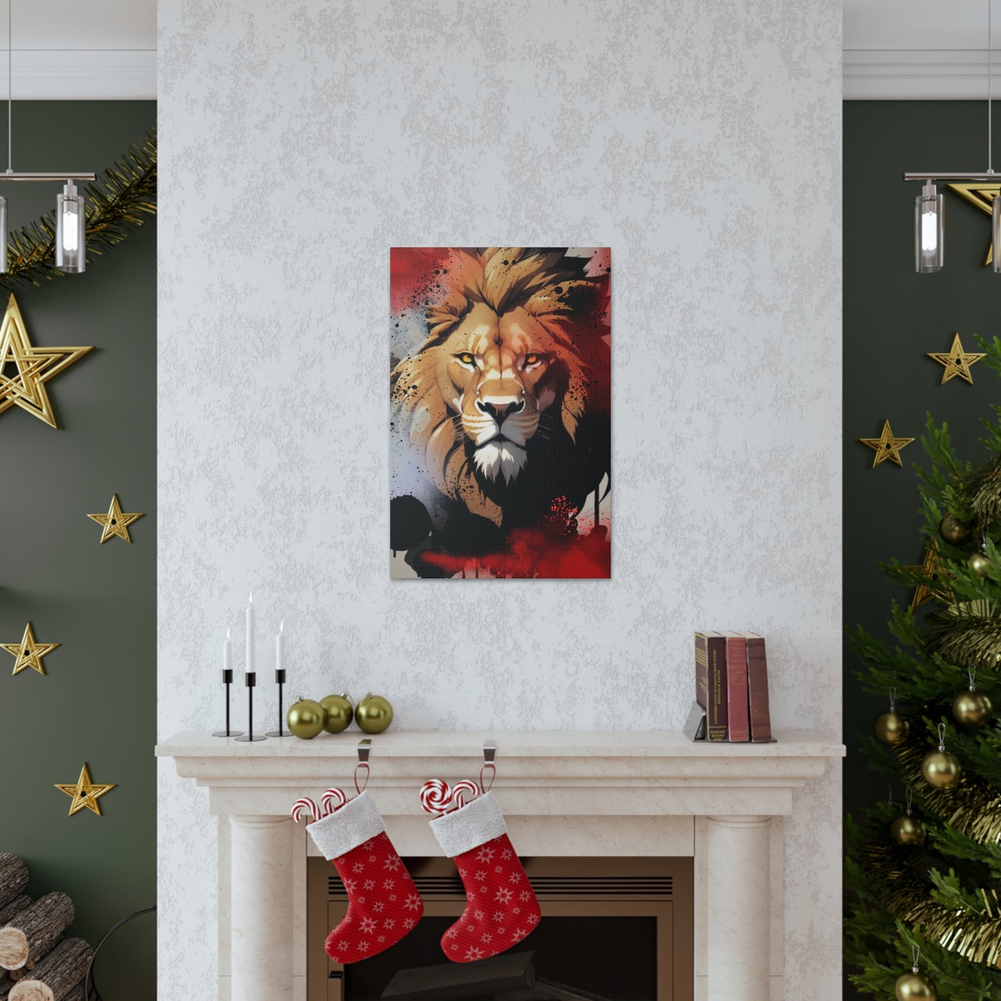 Drip Lion Slate Motif - Canvas