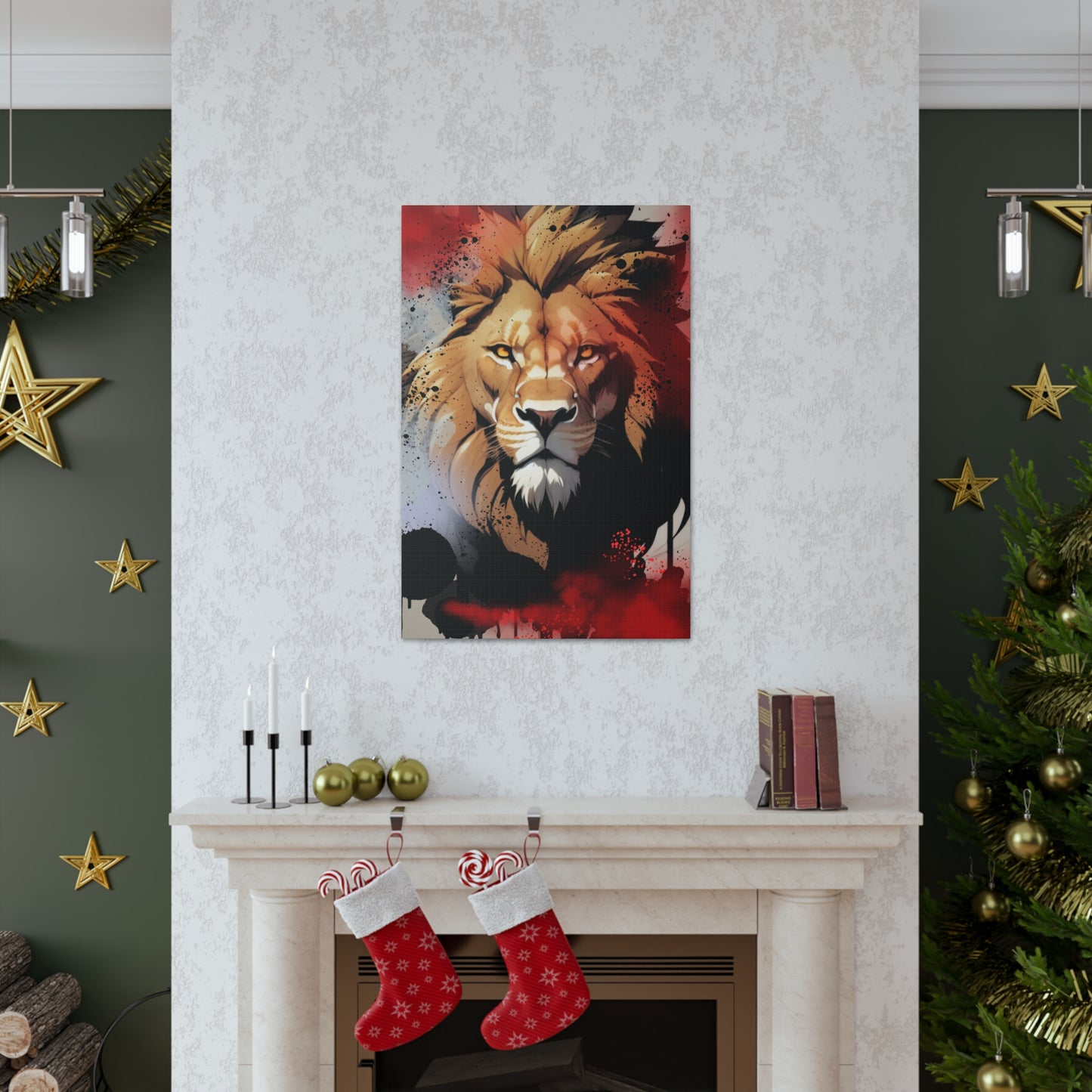 Drip Lion Slate Motif - Canvas