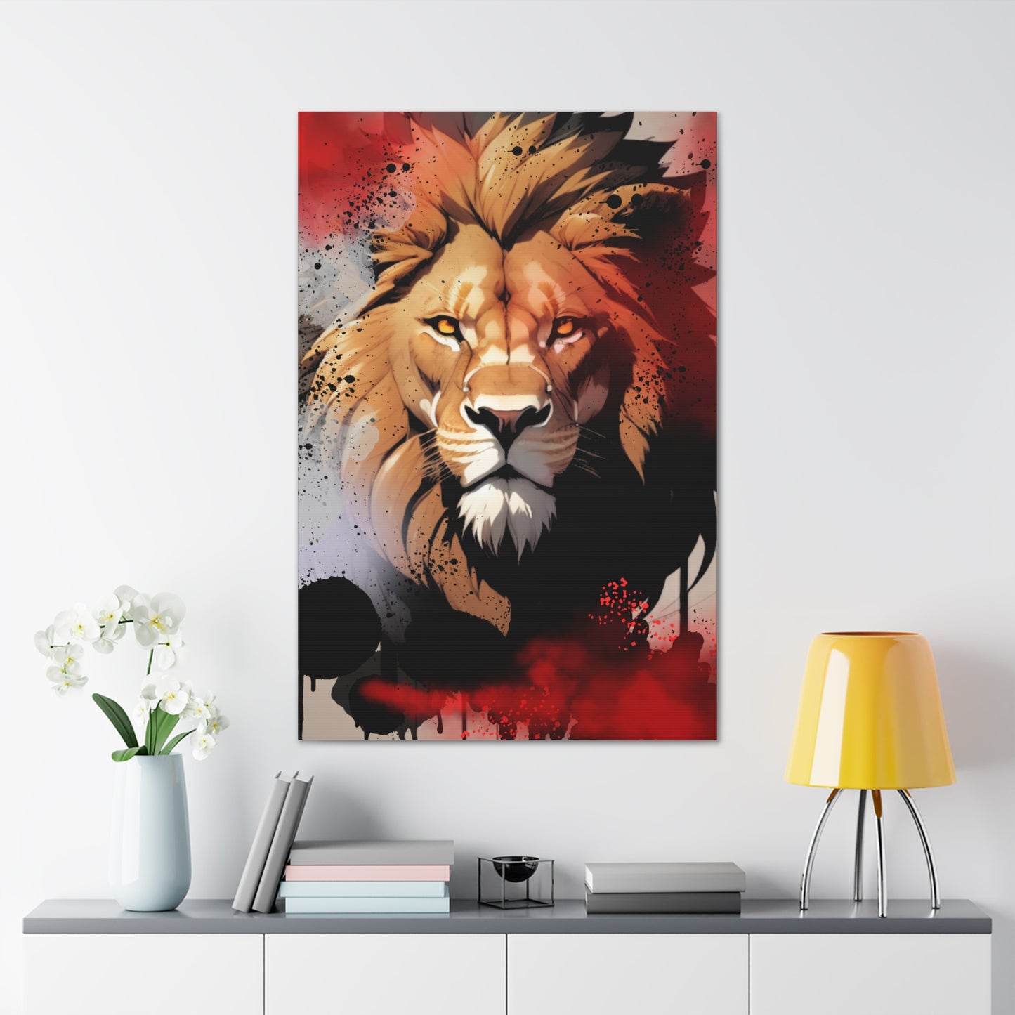 Drip Lion Slate Motif - Canvas