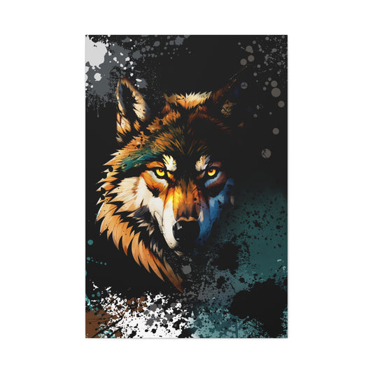 Drip Wolf Prowl Motif - Canvas