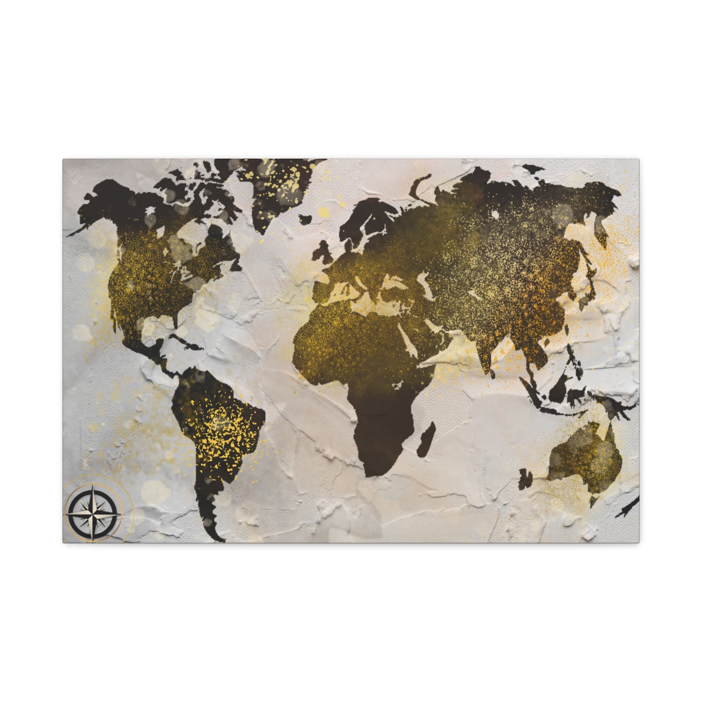 World Map Gold Dust - Canvas