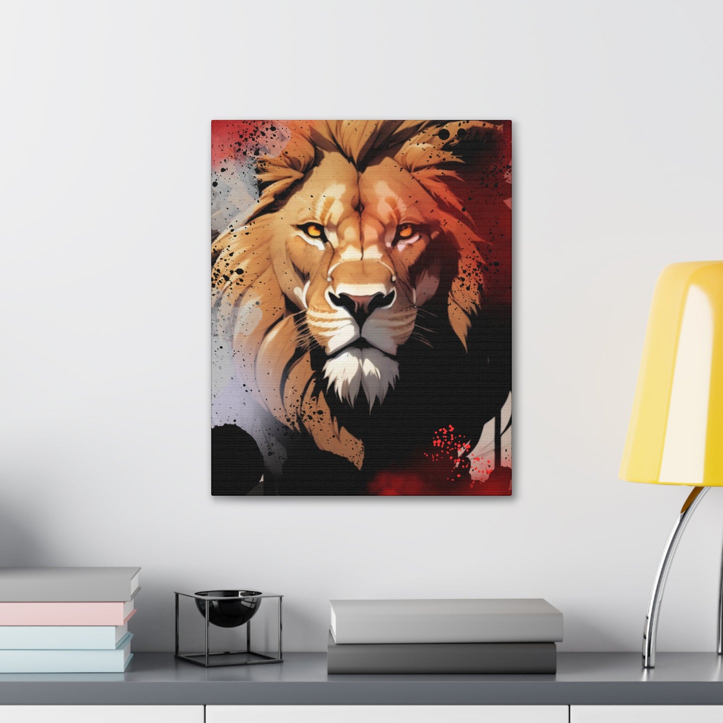 Drip Lion Slate Motif - Canvas