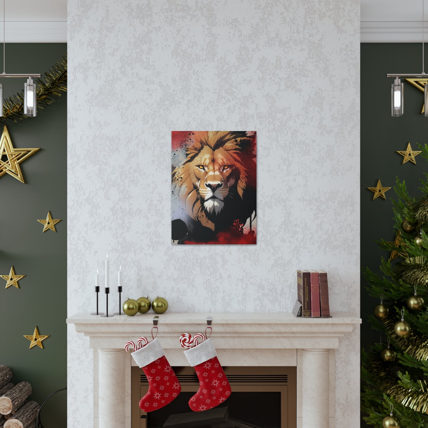 Drip Lion Slate Motif - Canvas