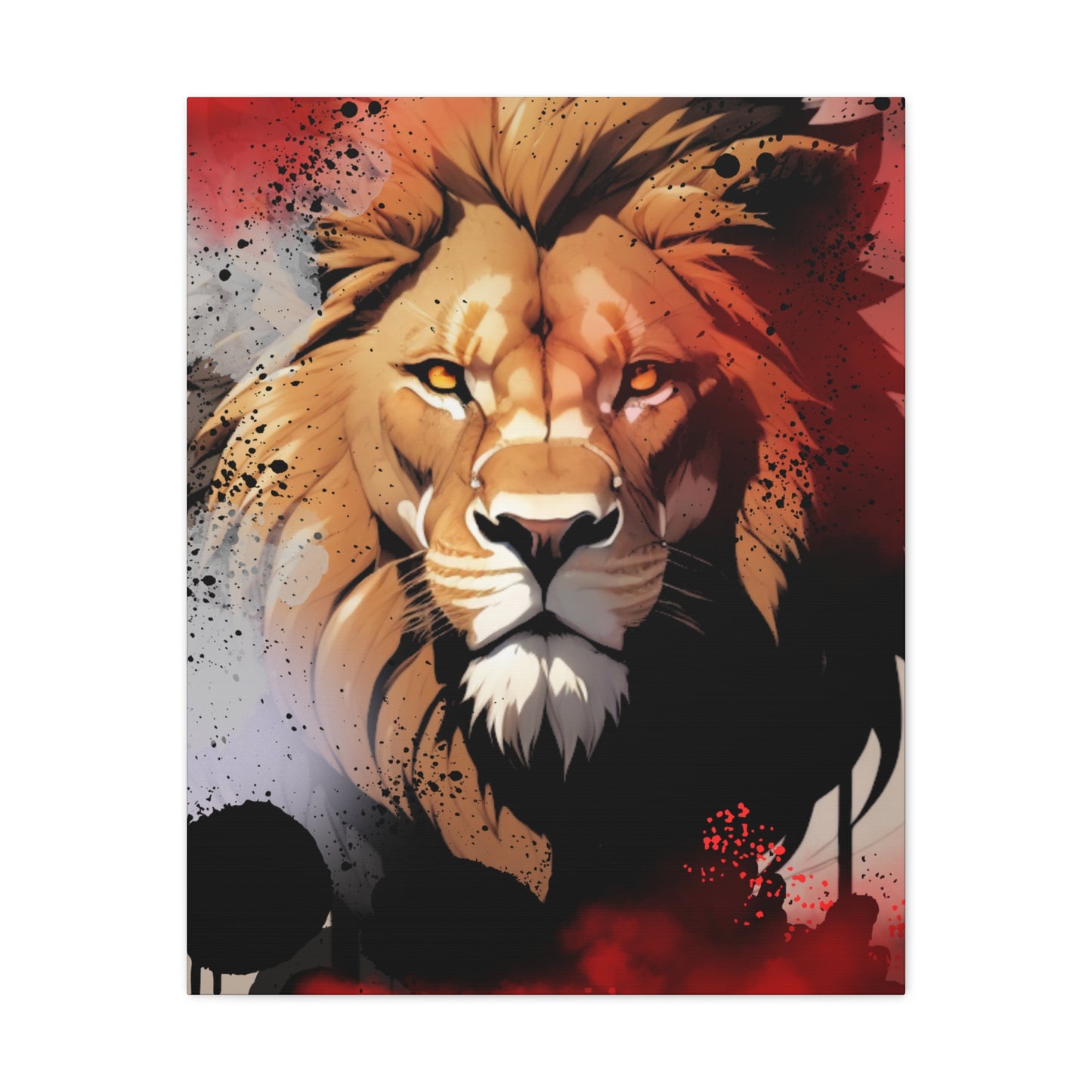 Drip Lion Slate Motif - Canvas