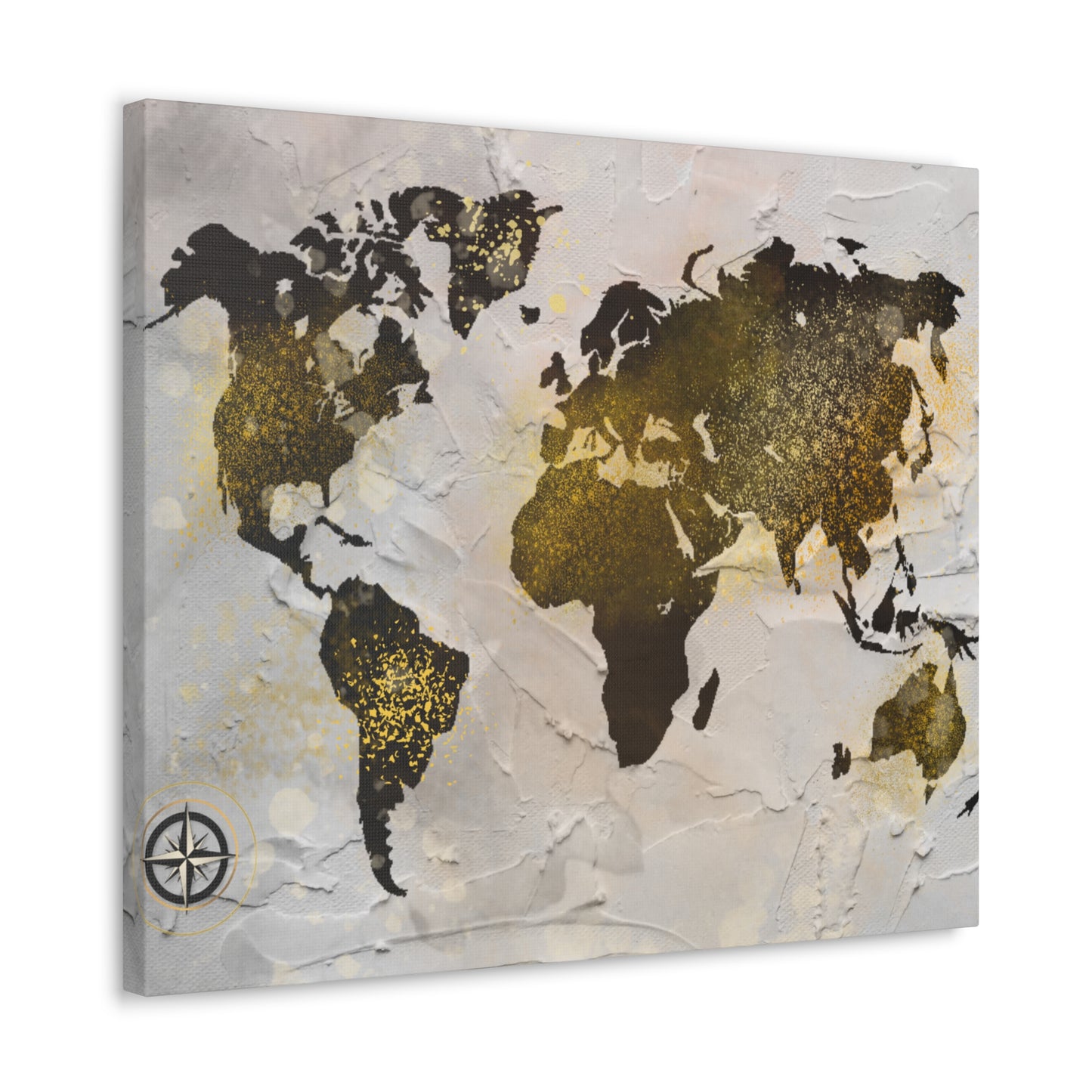 World Map Gold Dust - Canvas