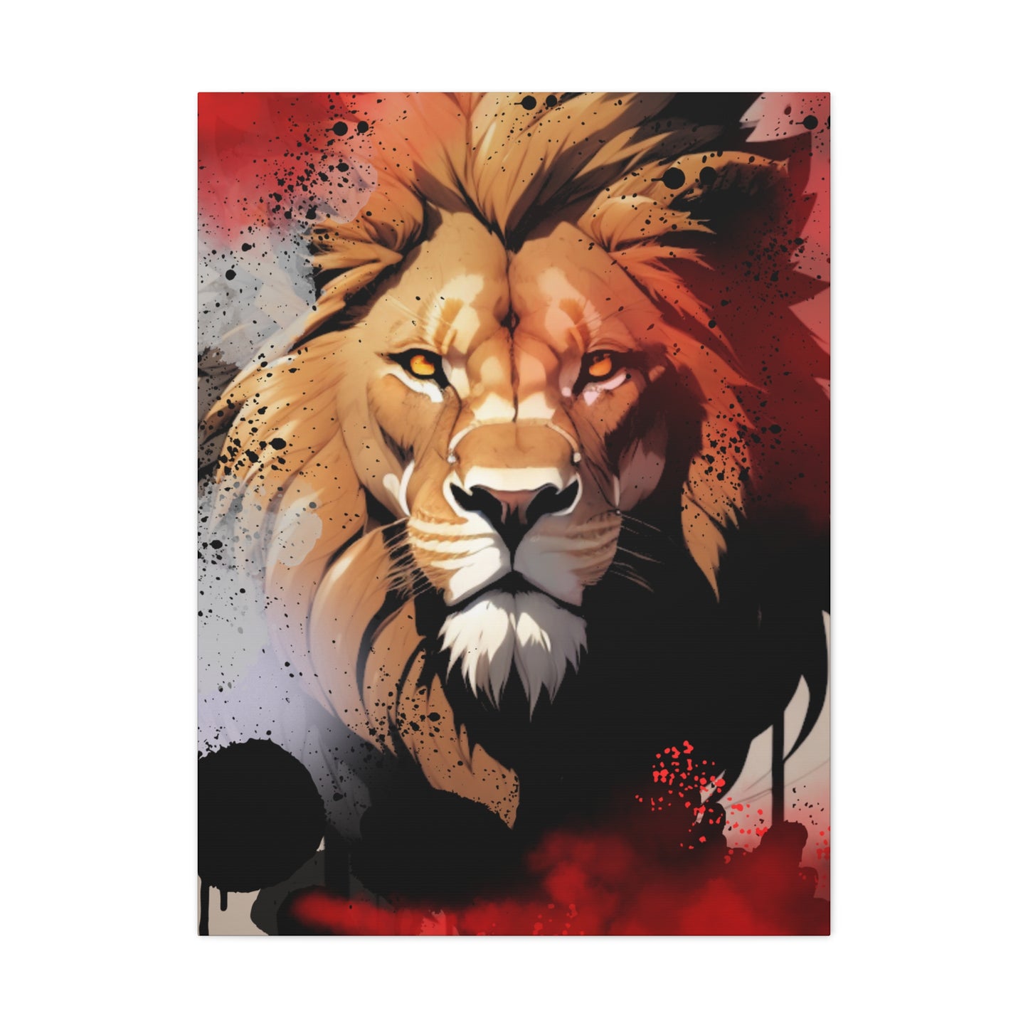 Drip Lion Slate Motif - Canvas