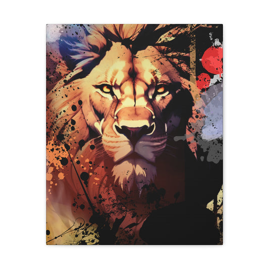 Drip Lion Inferno Motif - Canvas