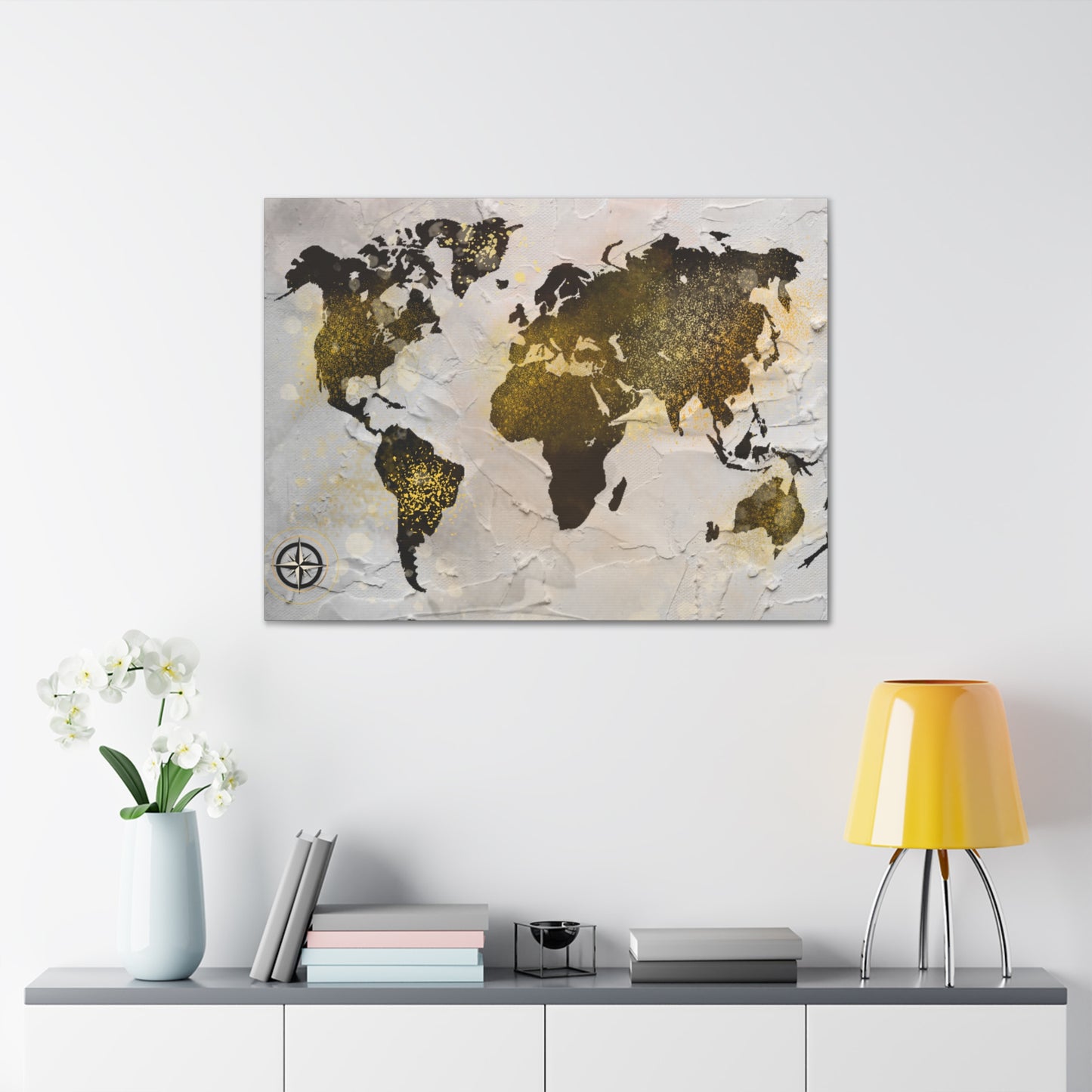 World Map Gold Dust - Canvas