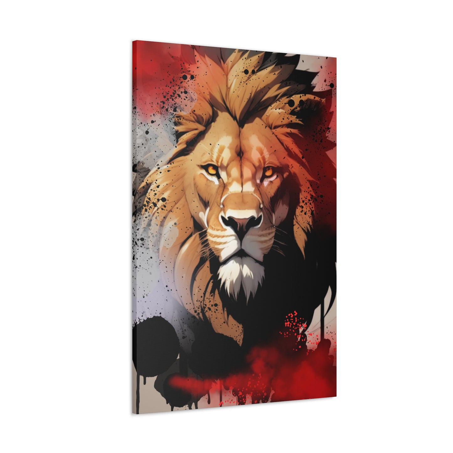 Drip Lion Slate Motif - Canvas