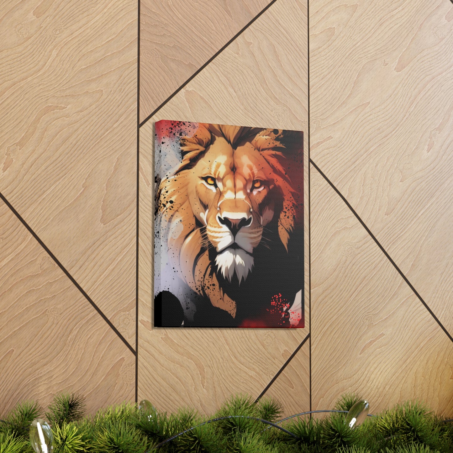 Drip Lion Slate Motif - Canvas