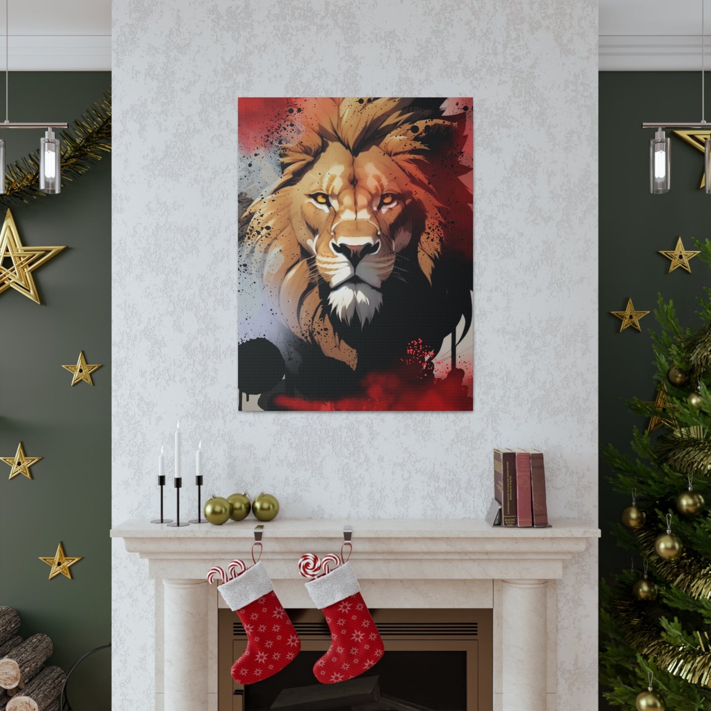 Drip Lion Slate Motif - Canvas