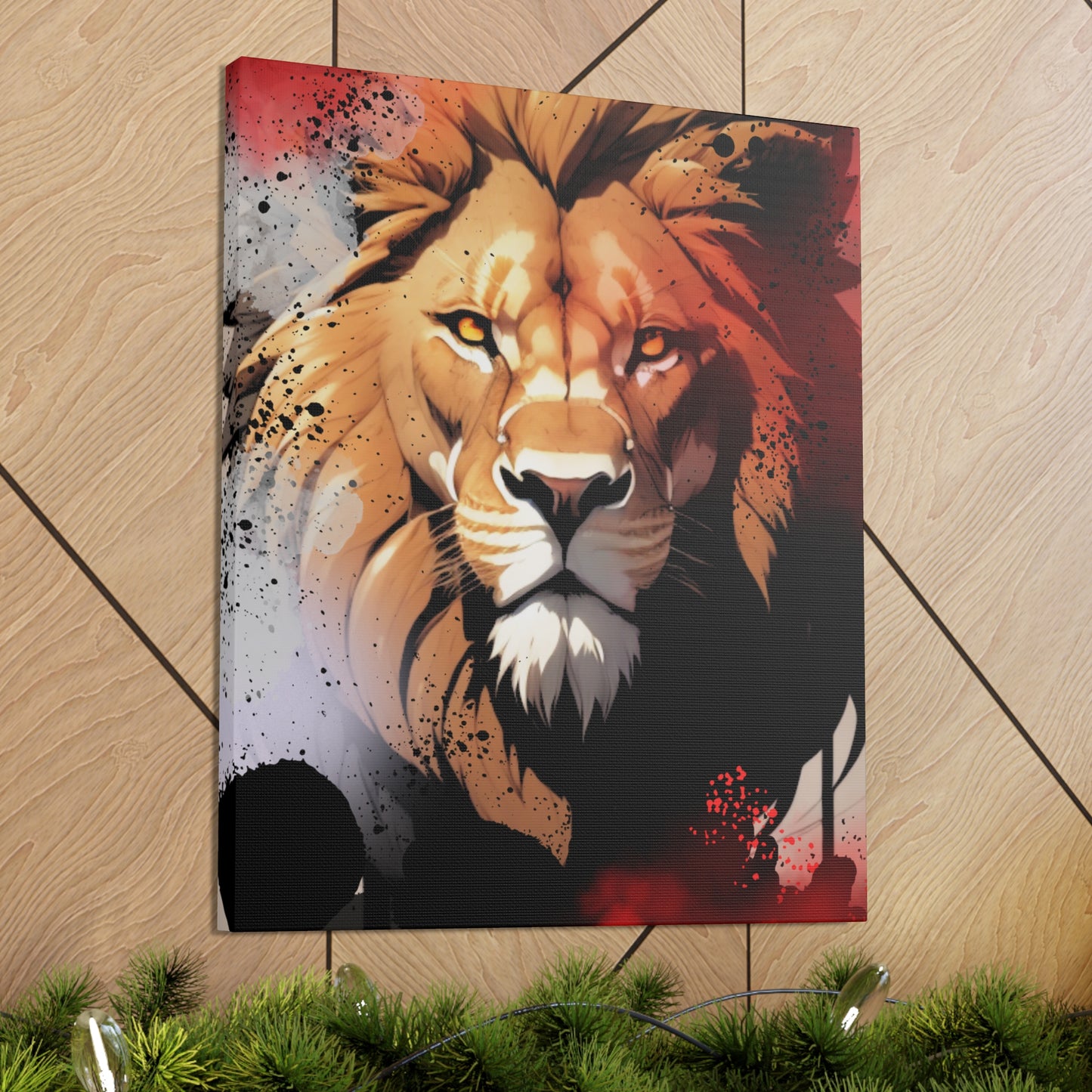 Drip Lion Slate Motif - Canvas