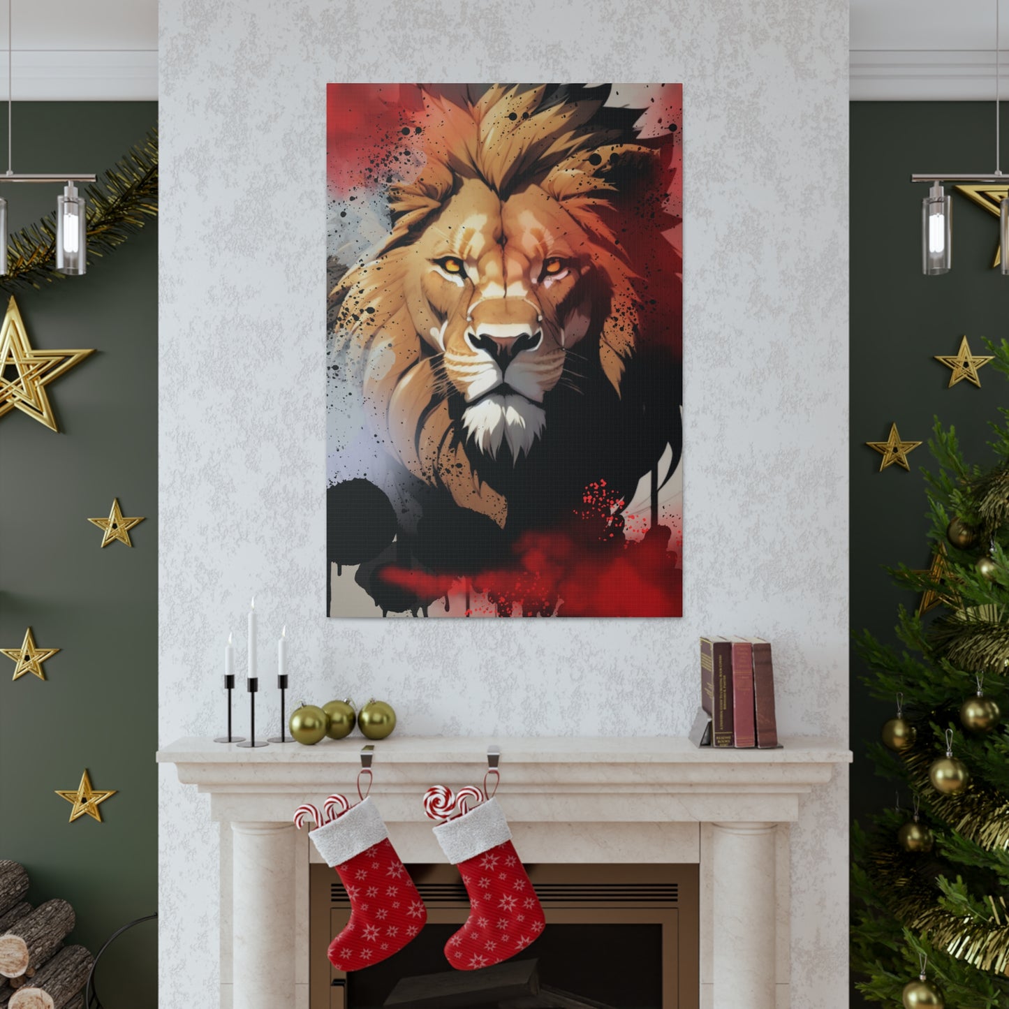 Drip Lion Slate Motif - Canvas