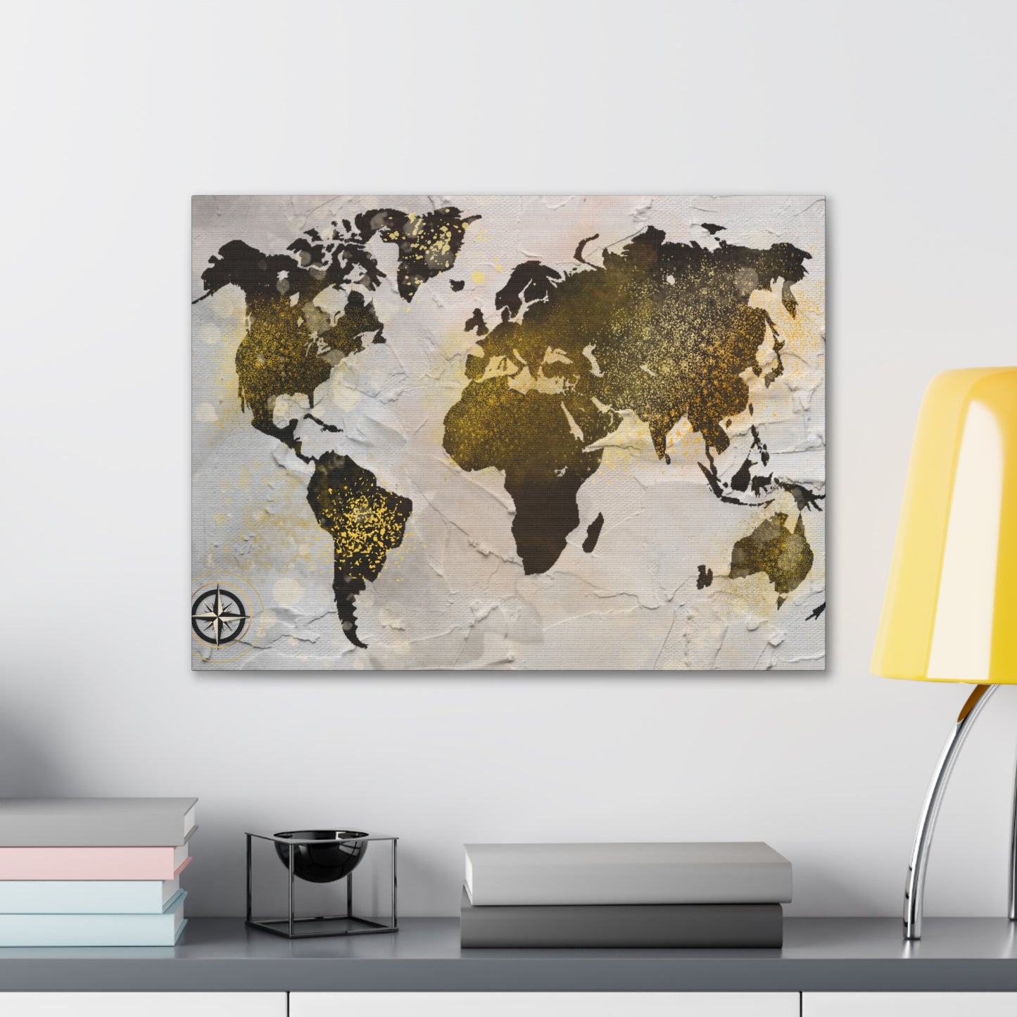 World Map Gold Dust - Canvas