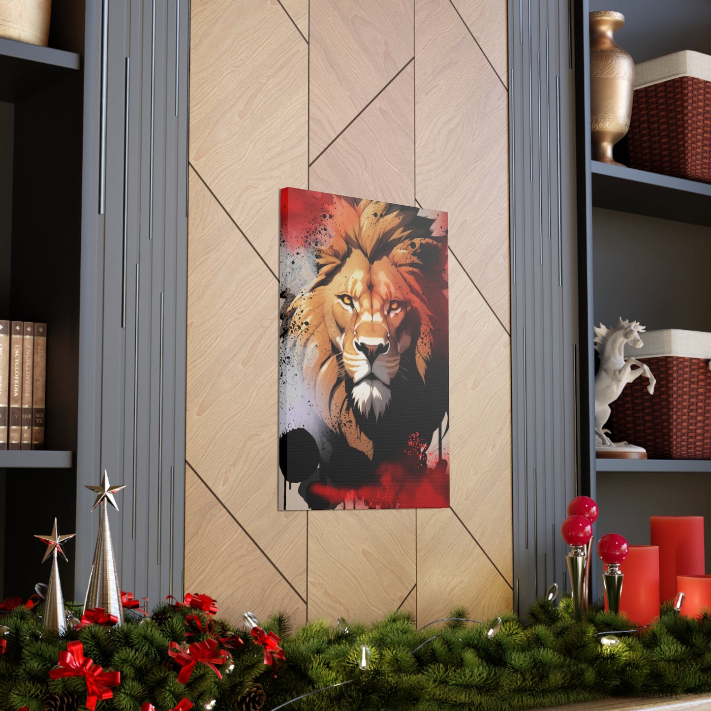 Drip Lion Slate Motif - Canvas