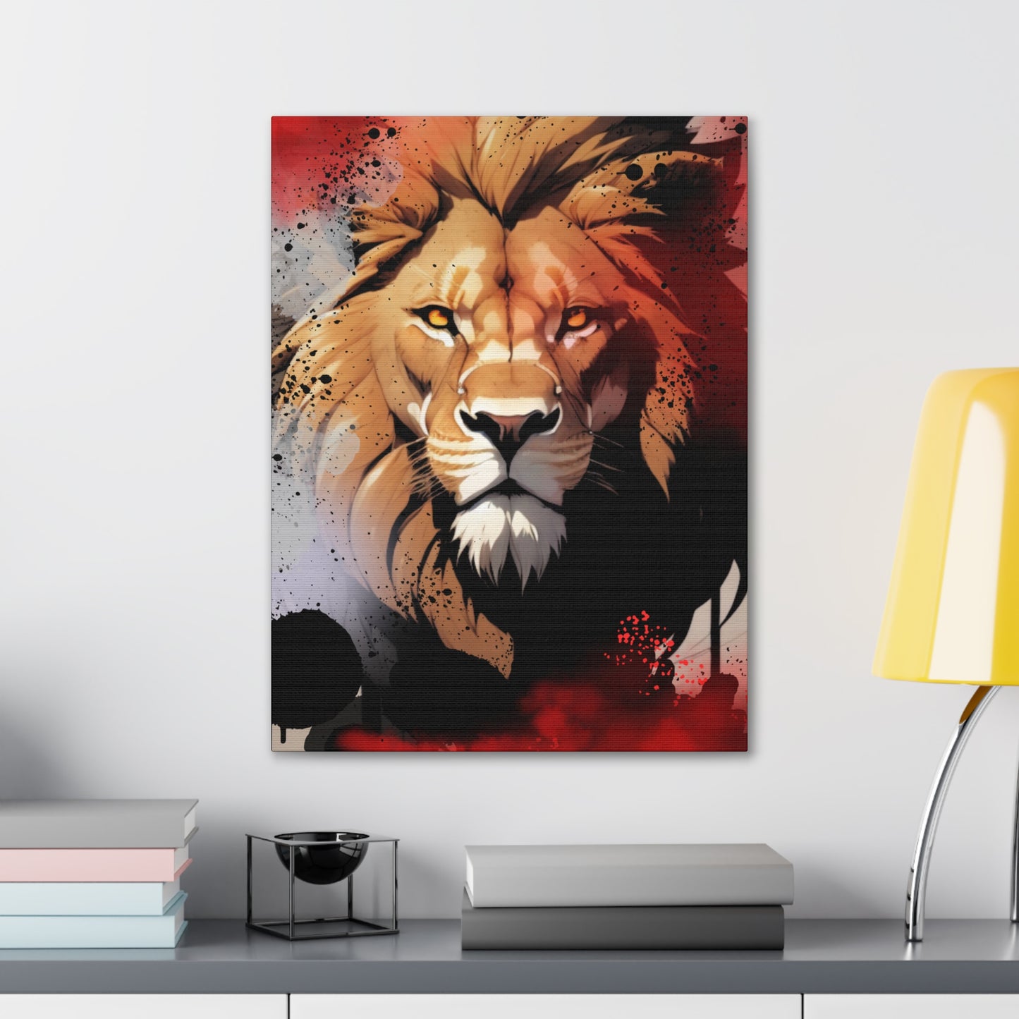 Drip Lion Slate Motif - Canvas