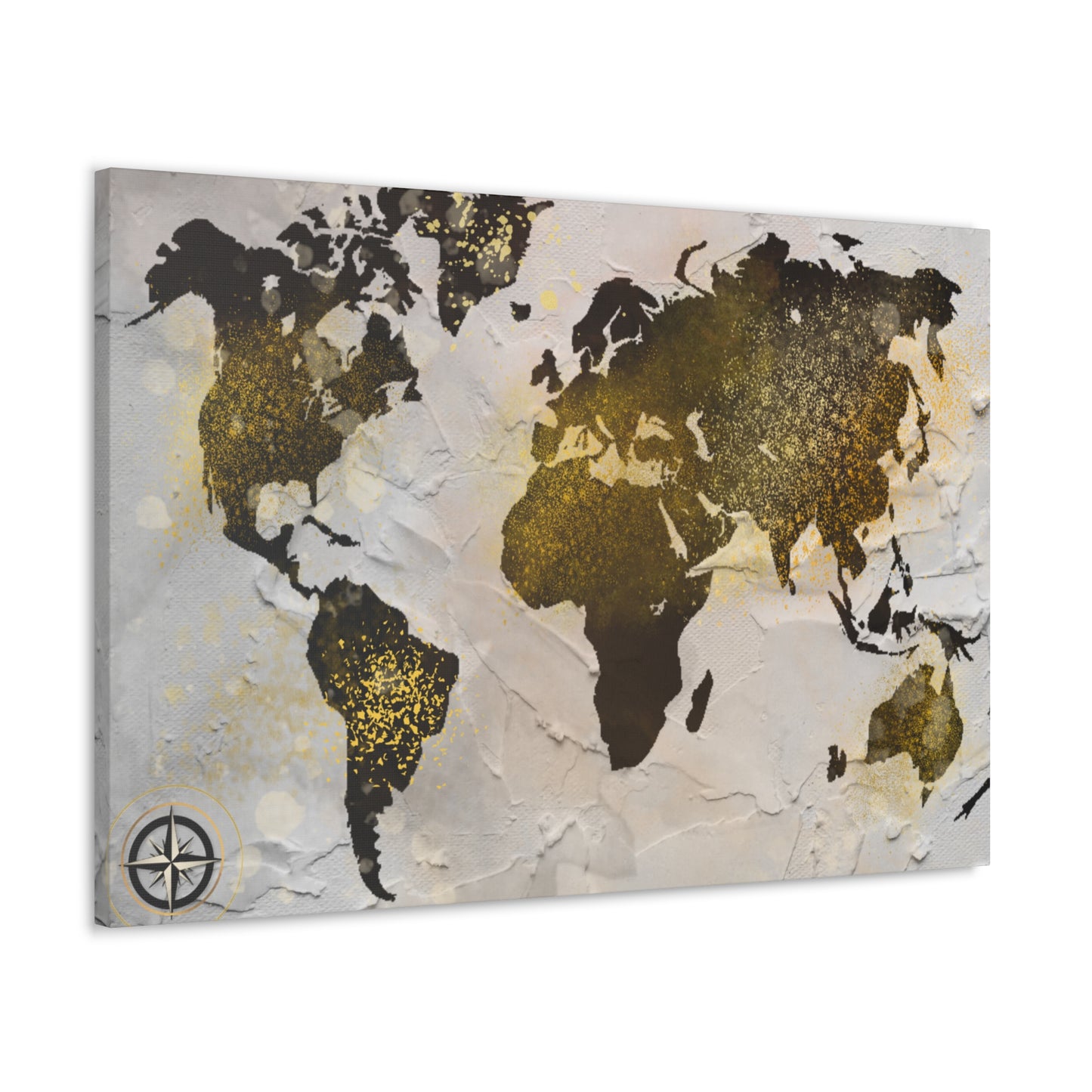 World Map Gold Dust - Canvas