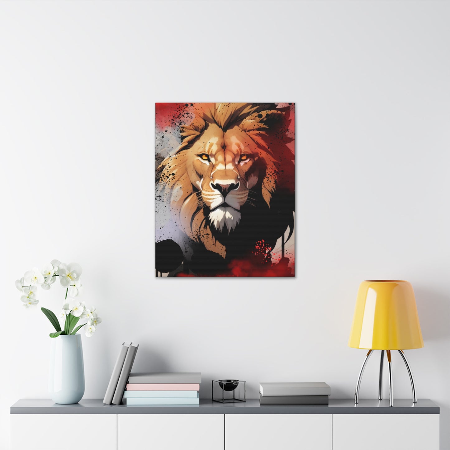 Drip Lion Slate Motif - Canvas