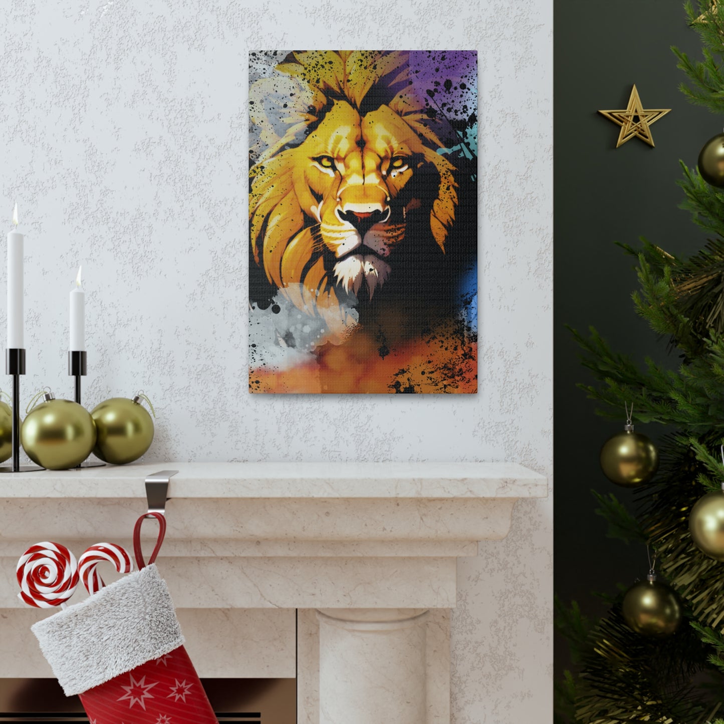 Drip Lion Swag Motif - Canvas