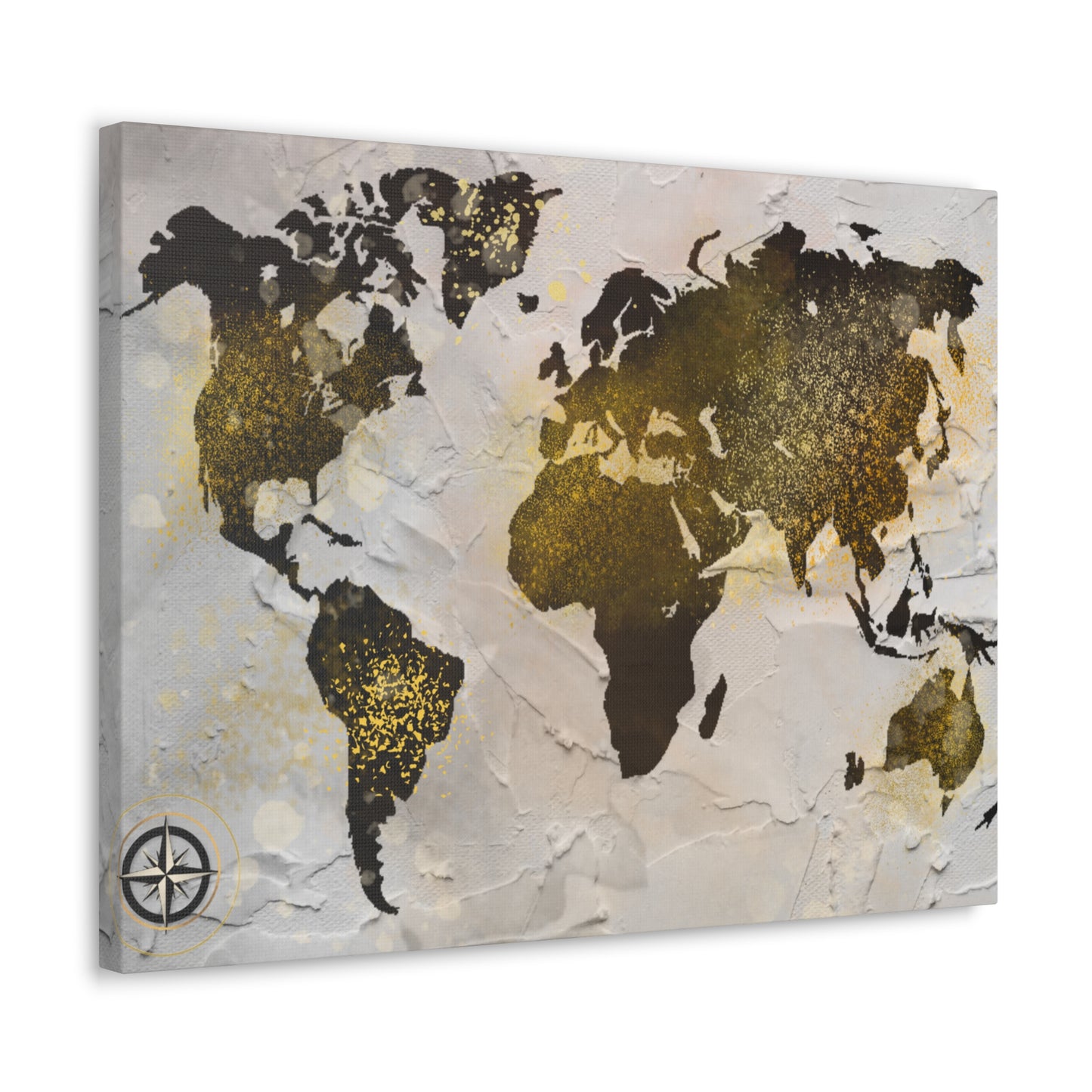 World Map Gold Dust - Canvas