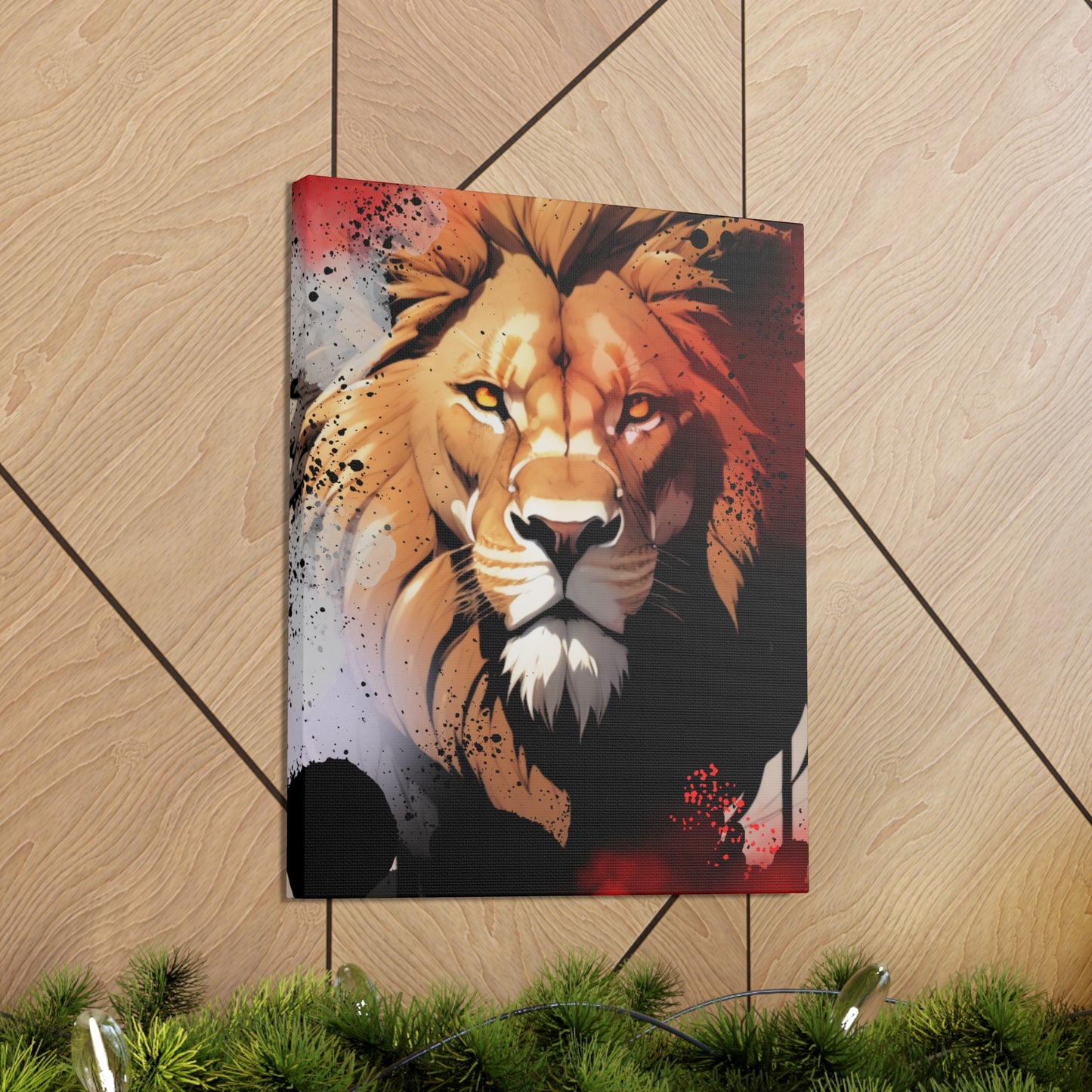 Drip Lion Slate Motif - Canvas