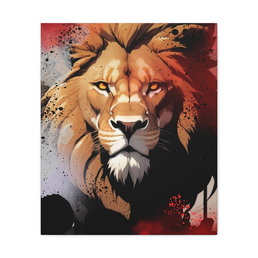 Drip Lion Slate Motif - Canvas