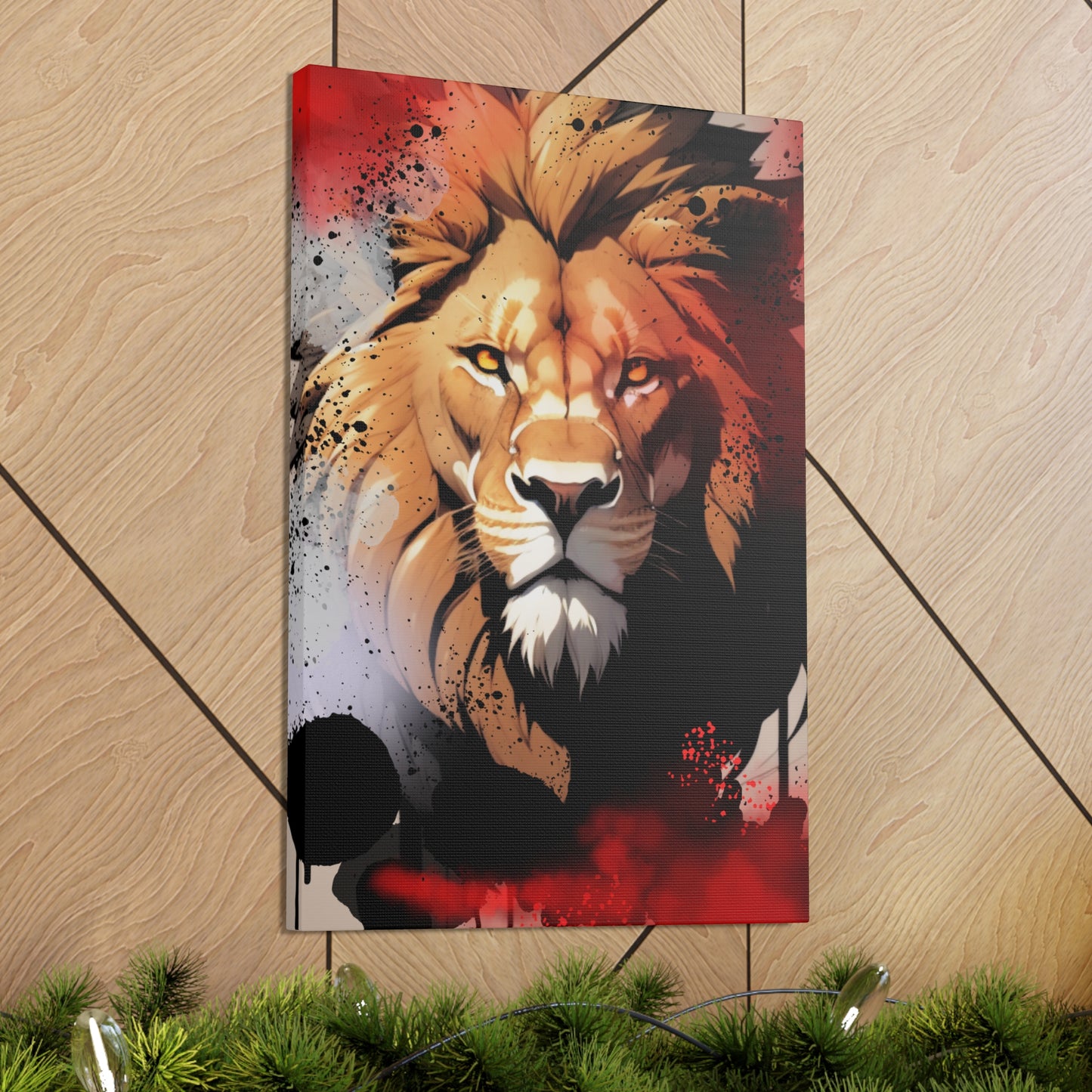 Drip Lion Slate Motif - Canvas