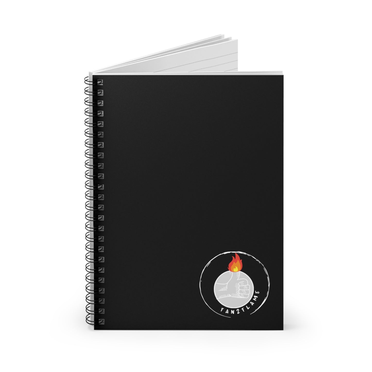 Fan2Flame Black - Spiral Notebook - Ruled Line