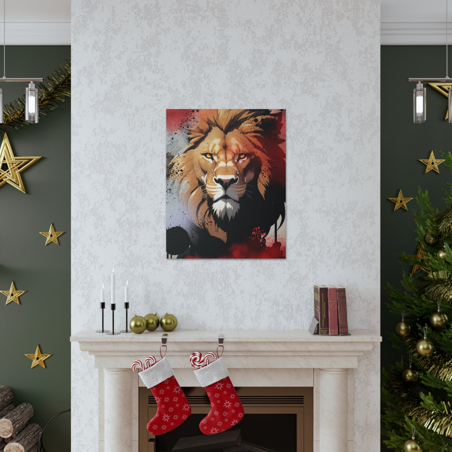 Drip Lion Slate Motif - Canvas