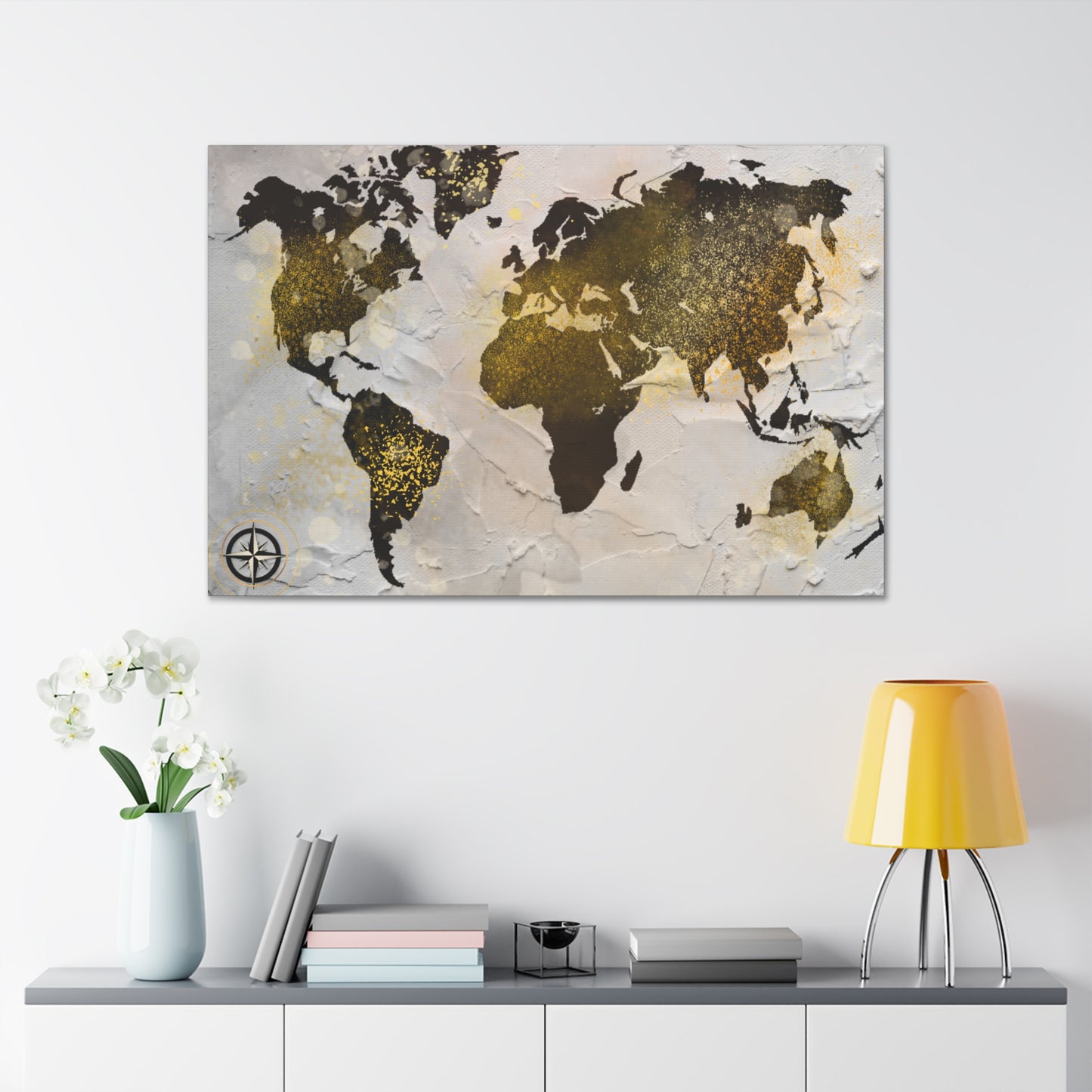 World Map Gold Dust - Canvas