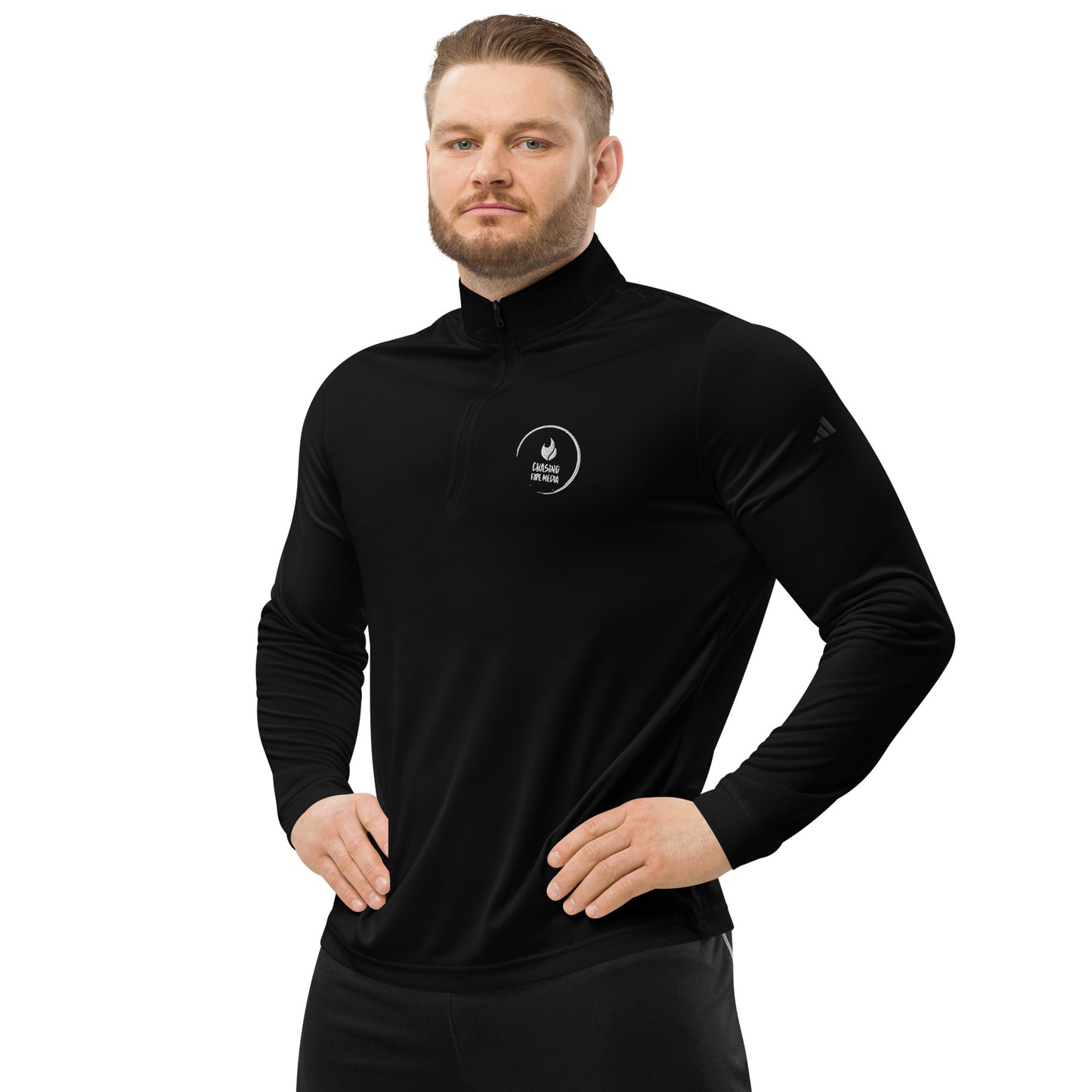 Chasing Fire Blk - Quarter zip pullover